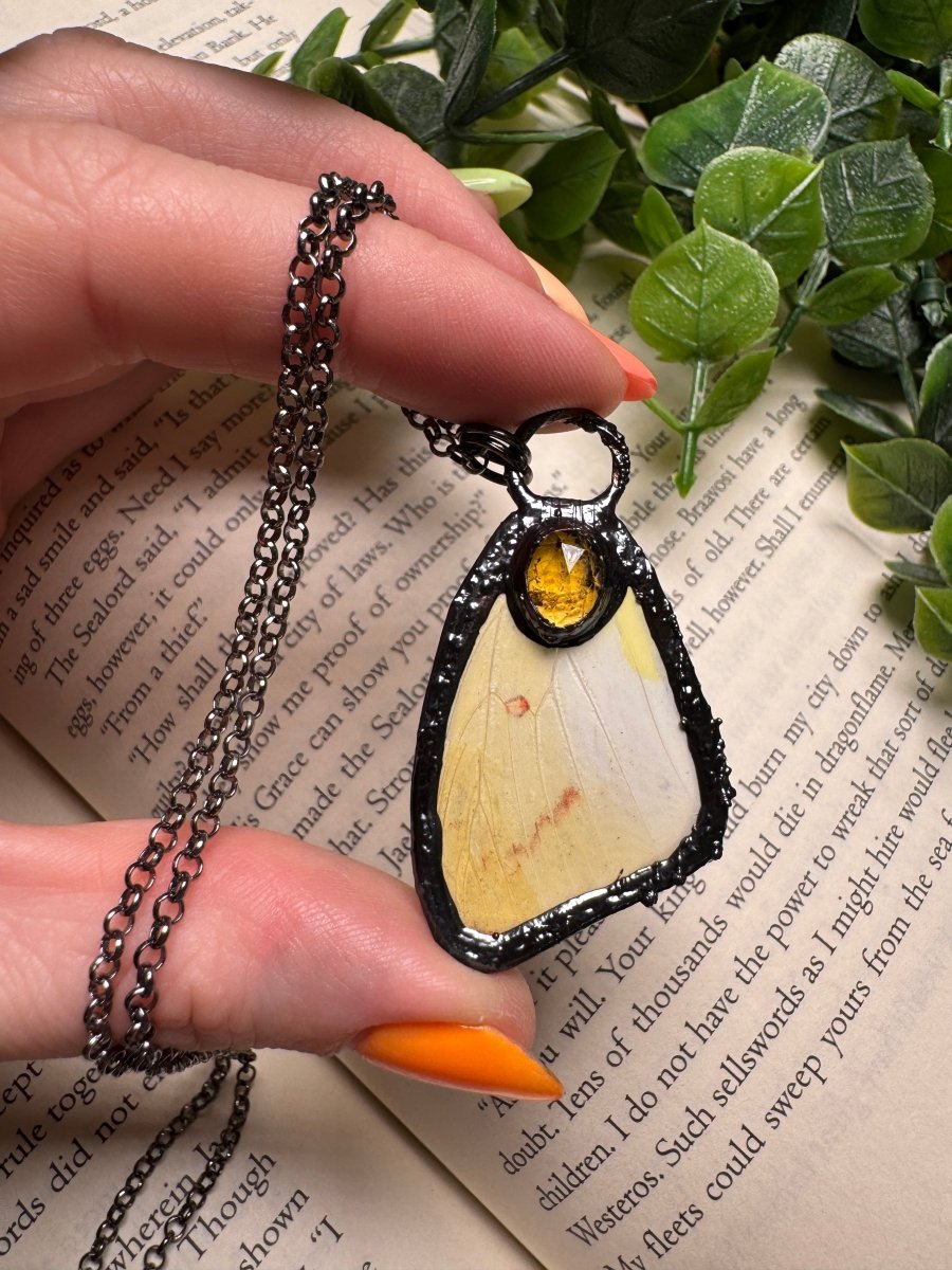 Butterfly Wing and Citrine Necklace