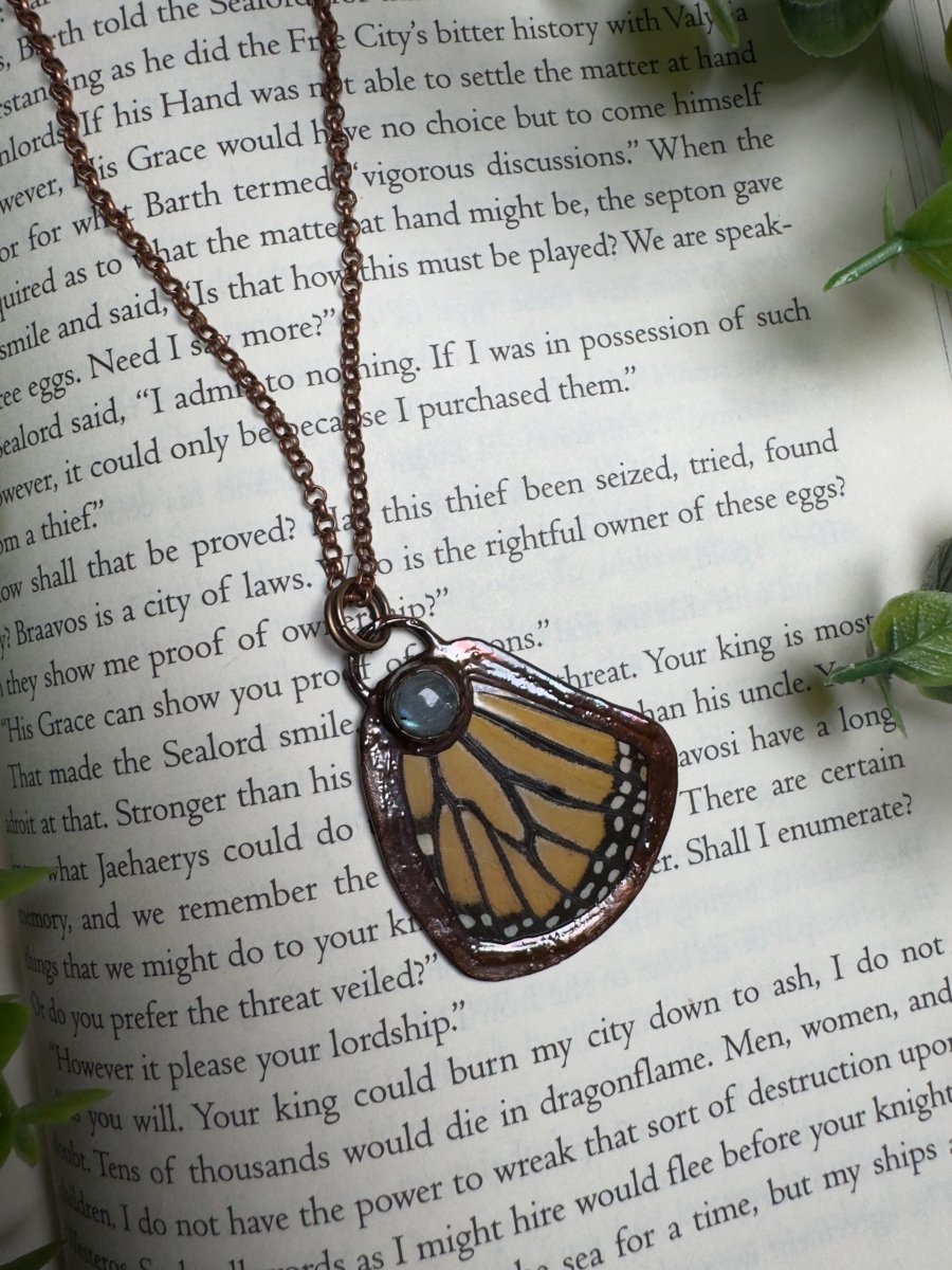 Butterfly Wing and Labradorite Necklace