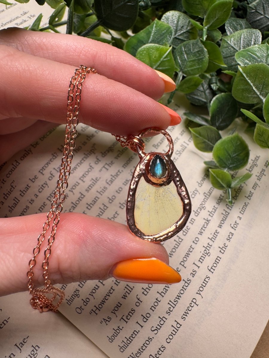 Butterfly Wing and Labradorite Necklace