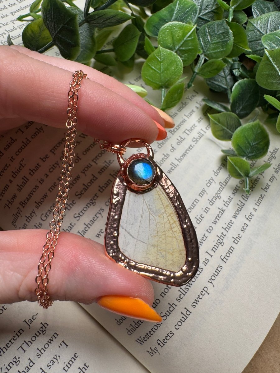 Butterfly Wing and Labradorite Necklace