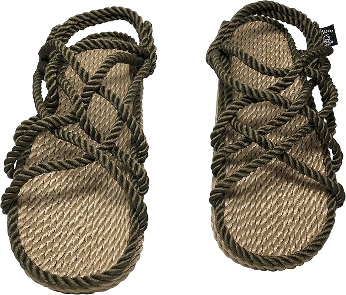 JC Olive & Camel Rope Sandals handmade rope sandals by Nomadic State of Mind, view 2