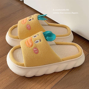 Open-Toe Slippers for Mermaids — Cheery Cushioned House Shoes in Pink & Yellow by The Mississippi Mermaid Mercantile - view 5