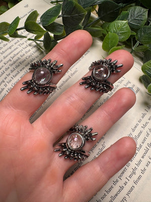 Clear Quartz Adjustable Ring