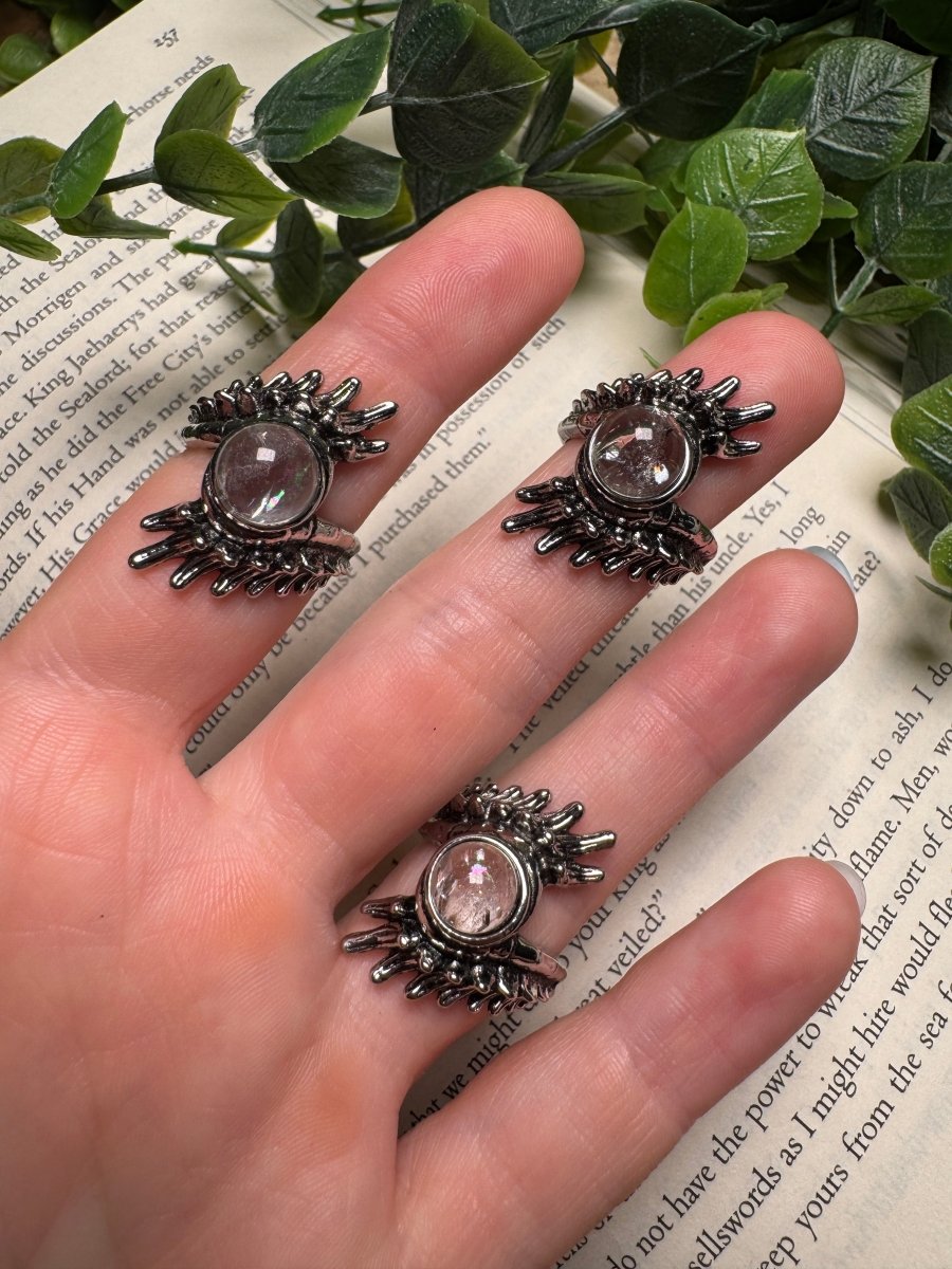 Clear Quartz Adjustable Ring