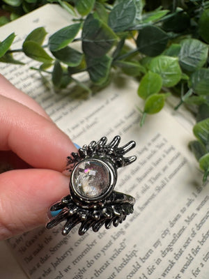 Clear Quartz Adjustable Ring