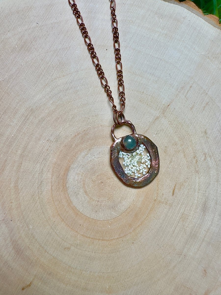 Corallia- Green Aventurine and Flower Necklace