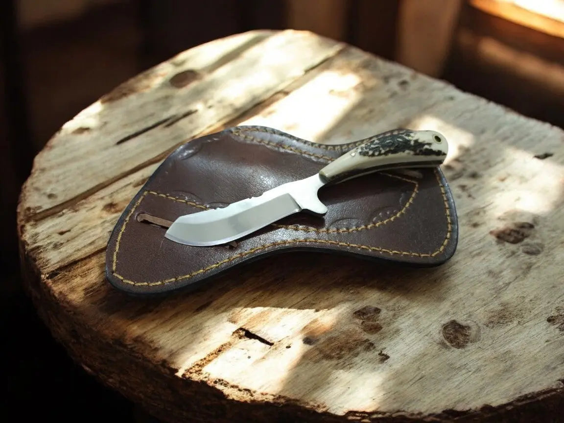 Cowboy knives – D2 Steel & Antler Handle by Damascus Knife Store, Southern lifestyle apparel main product photo