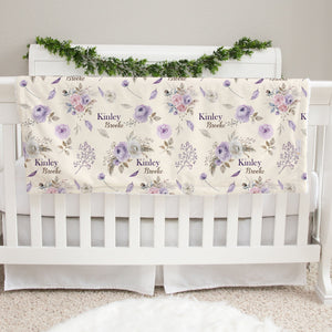 Crystal Jean Lavender Personalized Minky Baby Blanket by AGreatBaby — view 6 of 17