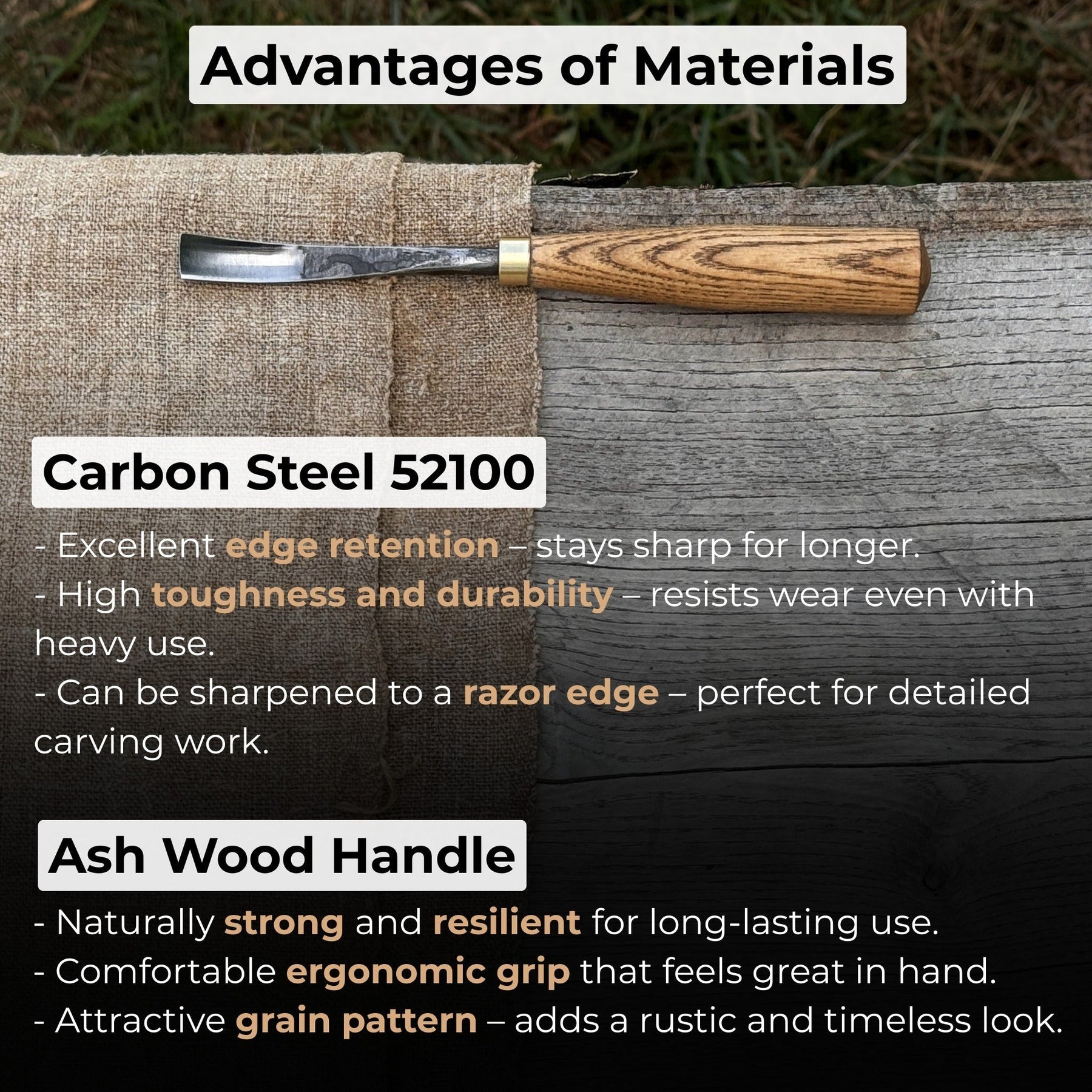 Curved Detail Carving Gouge – 8 mm / 12 mm (0.31 / 0.47 inches)