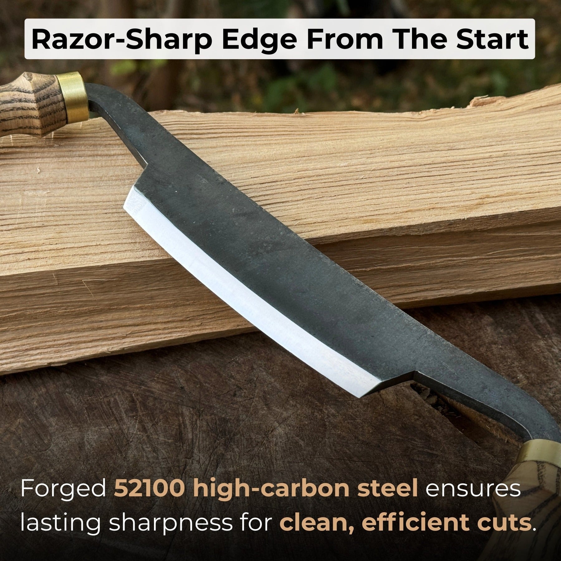 Curved Draw Knife (Push/Pull Shave), 10.5 cm (4.1 inch) Cutting Edge