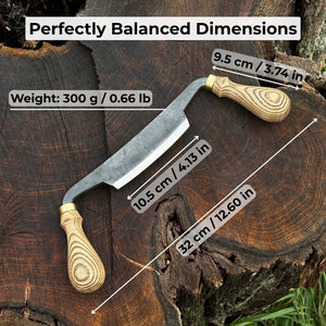 Curved Draw Knife (Push/Pull Shave), 10.5 cm (4.1 inch) Cutting Edge