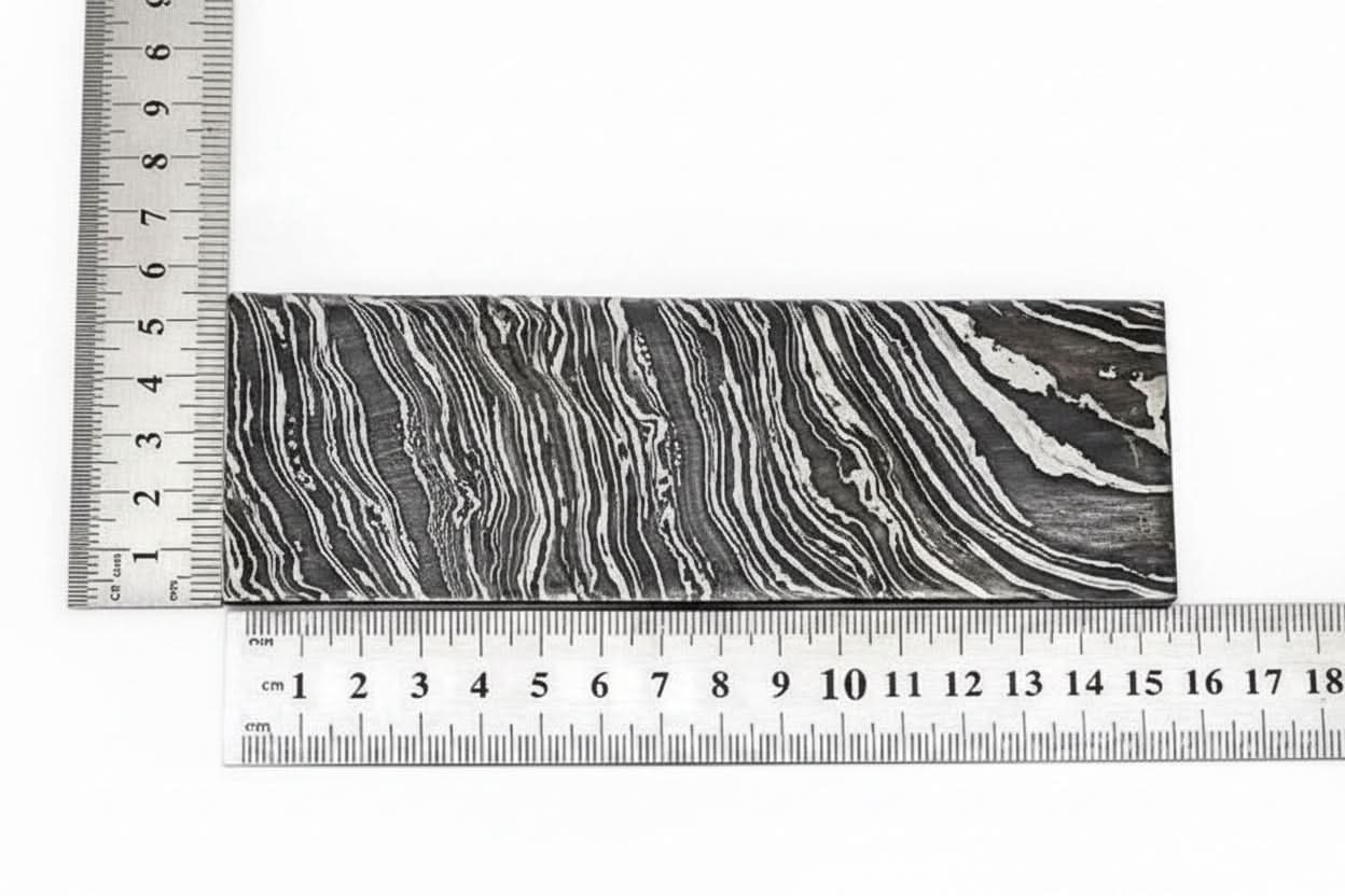 Damascus Steel Billet Bar 4mm Thick Pattern Welded Blank for Knife Making by JW SteelCrafts, Damascus knife main product photo