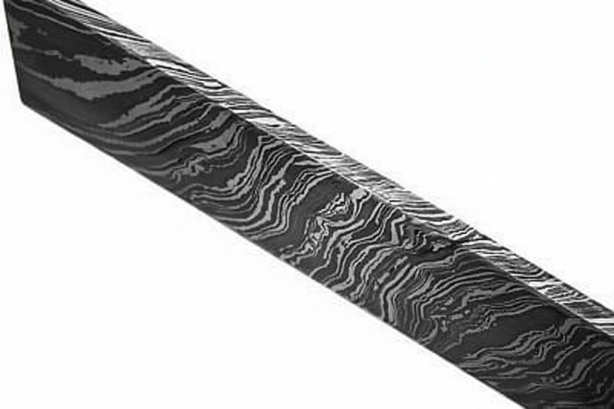 Damascus Steel Billet Bar 4mm Thick Pattern Welded Blank for Knife Making by JW SteelCrafts, Damascus knife detail photo 2