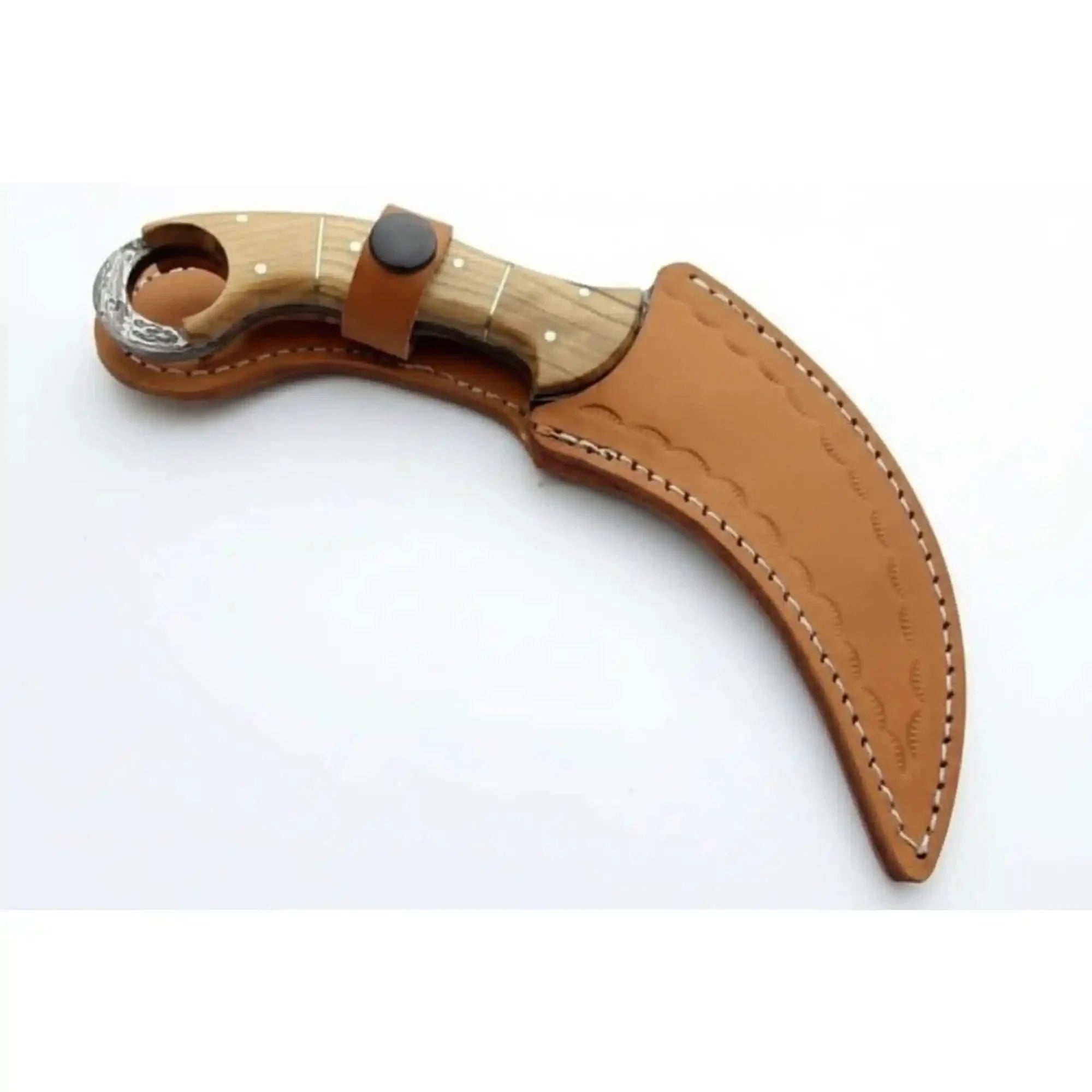 Custom Handmade Damascus Steel Full Tang Karambit Knife by JW SteelCrafts, Damascus knife detail photo 2