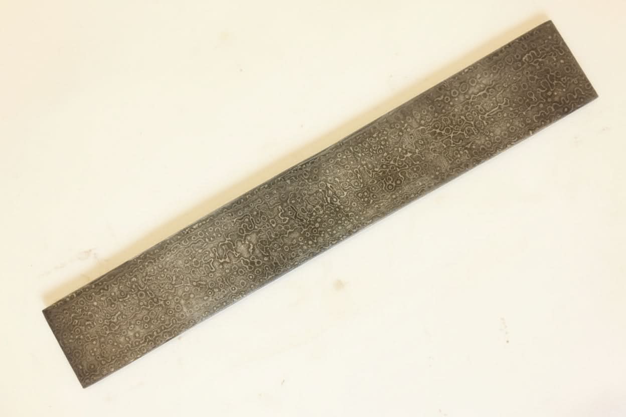 10 Inch Raindrop Pattern Damascus Steel Billet Bar for Knife Making and Bladesmith Stock by JW SteelCrafts, Damascus knife main product photo