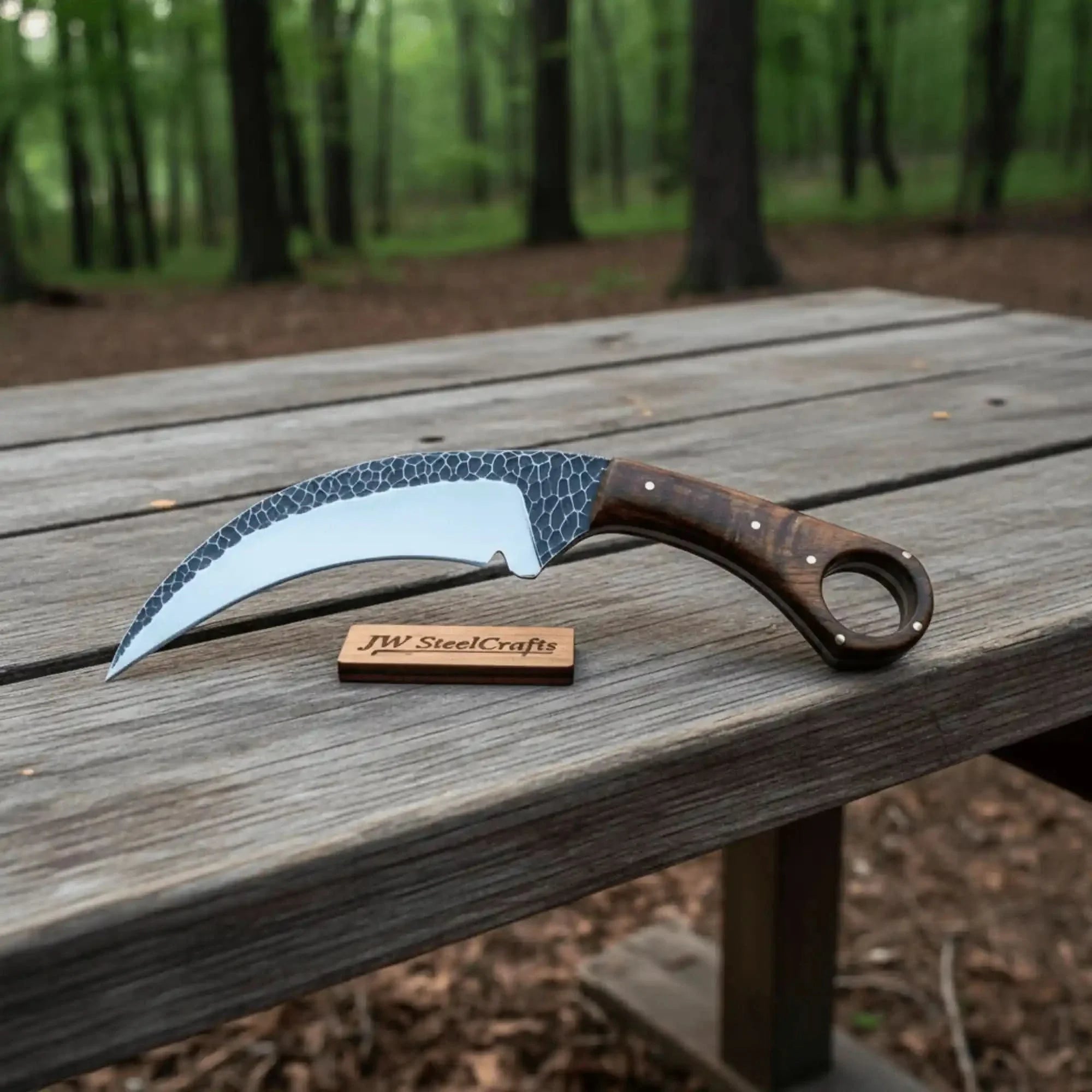 Custom Handmade Karambit knife/fighting knife by JW SteelCrafts, Damascus knife main product photo
