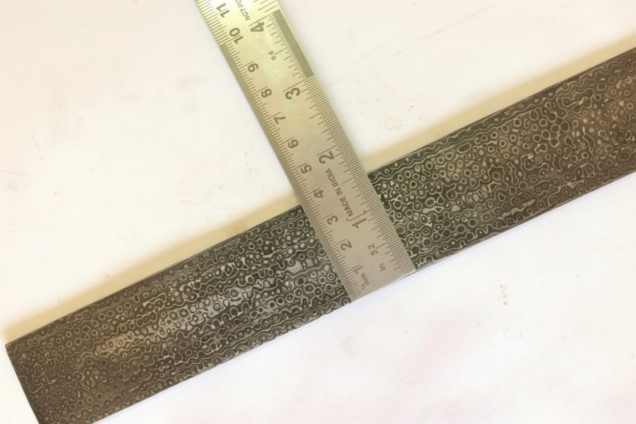 Raindrop Pattern Damascus Steel Billet Bar for Knife Making and Bladesmith Stock by JW SteelCrafts, Damascus knife detail photo 2