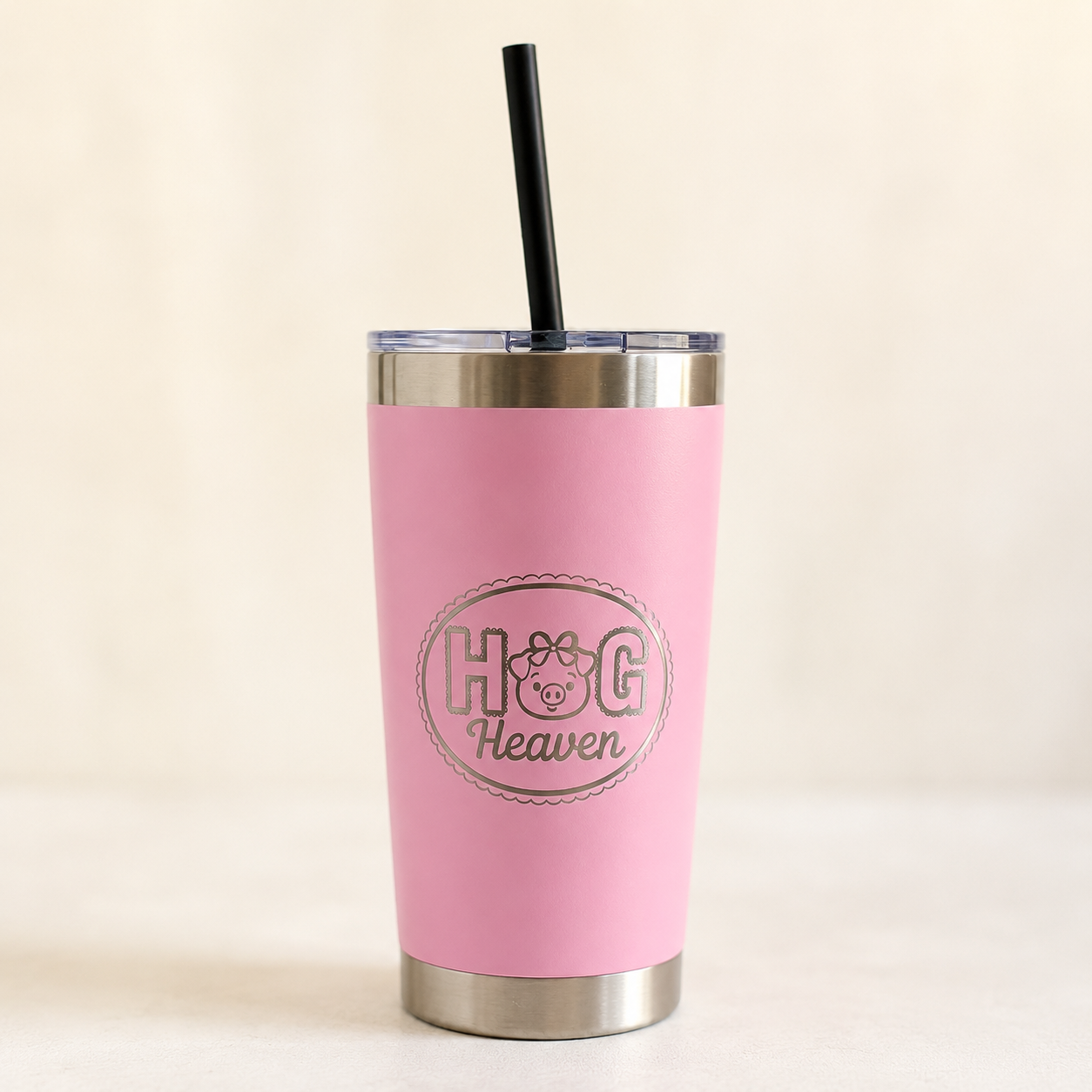 Hog Heaven Pig Lover Engraved 20 oz Stainless Steel Tumbler