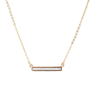 Dainty Botswana Agate Bar Necklace