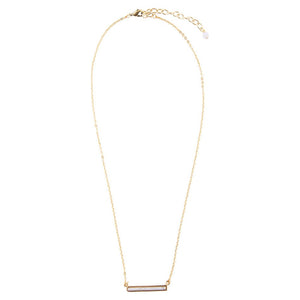 Dainty Botswana Agate Bar Necklace
