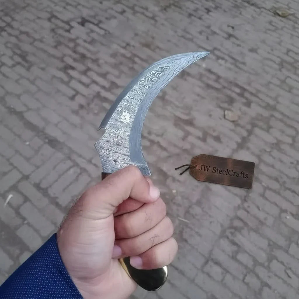 Damascus karambit knife.. by JW SteelCrafts, Damascus knife detail photo 2