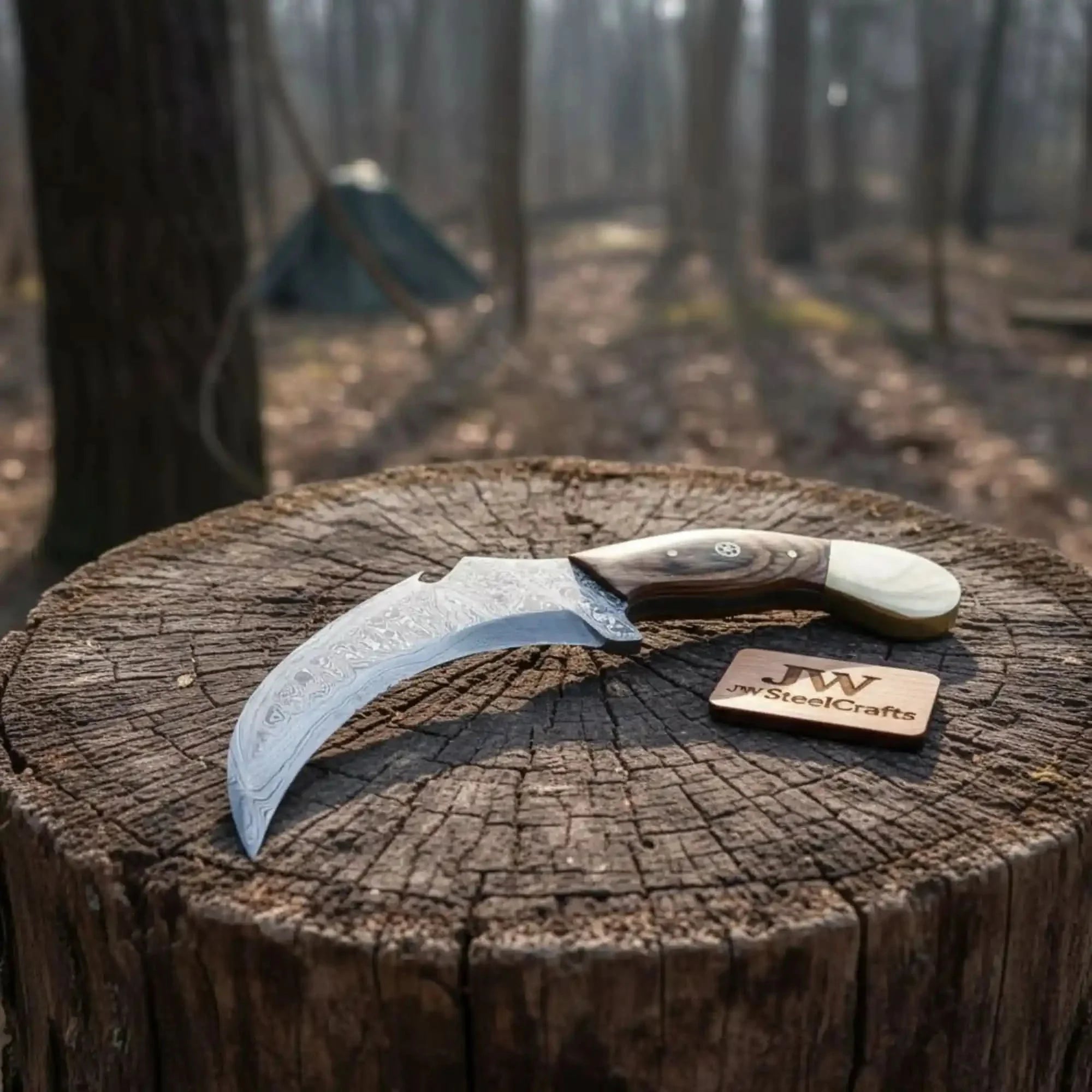 Damascus karambit knife.. by JW SteelCrafts, Damascus knife main product photo