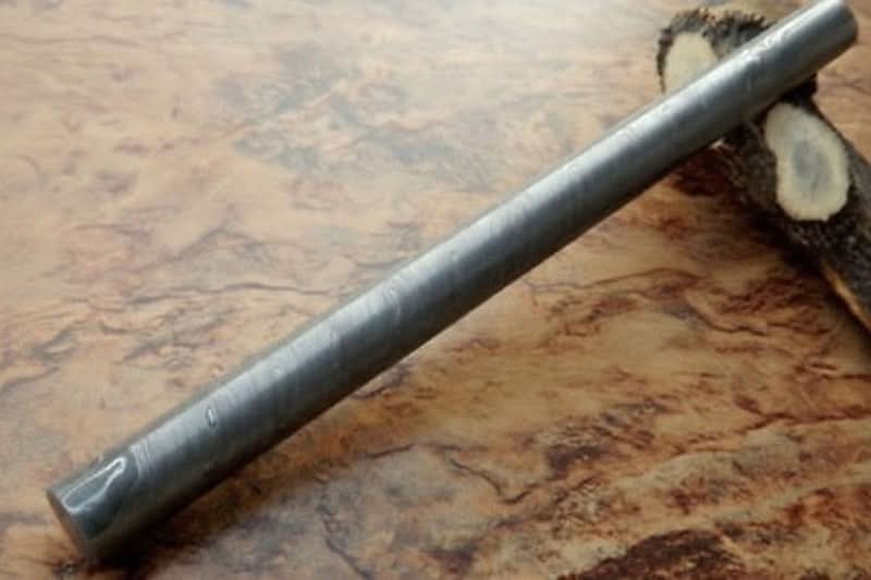 8 Inch Handmade Damascus Steel Round Rod for Rings Guards and Jewelry Making 30 mm by JW SteelCrafts, handmade jewelry main product photo