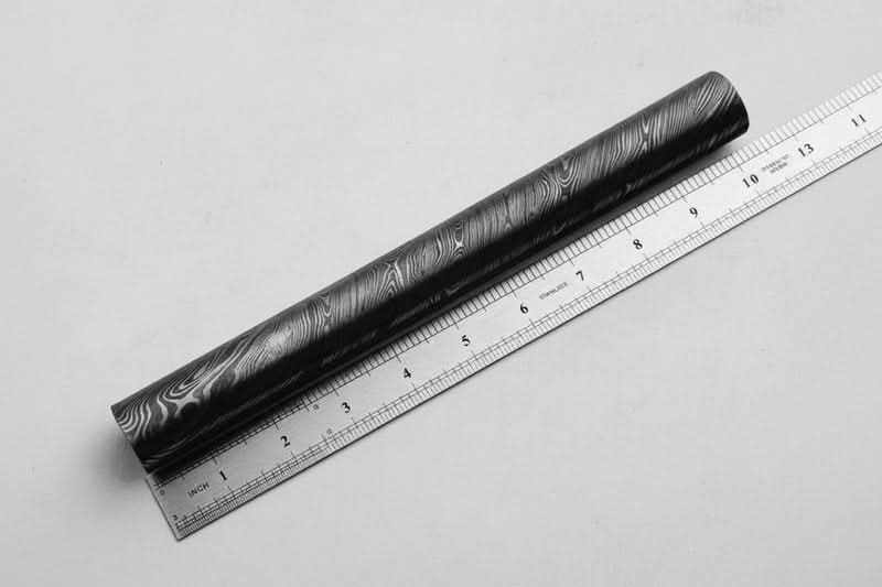 Damascus Steel Rod 10 Inch Round Pattern Welded Bar for Ring Making by JW SteelCrafts, handmade jewelry main product photo