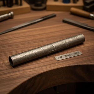 10 Inch Damascus Steel Round Bar Rod for Rings Pens Buckles Jewelry Making