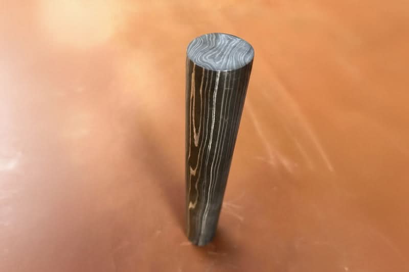 5 Inch Damascus Steel Round Bar Rod for Ring Making Material by JW SteelCrafts, handmade jewelry detail photo 2