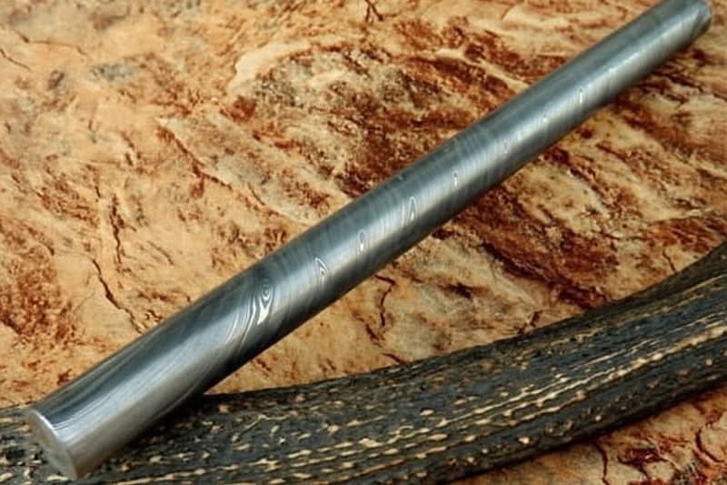 8 Inch Handmade Damascus Steel Round Rod for Rings Guards and Jewelry Making 30 mm by JW SteelCrafts, handmade jewelry detail photo 2
