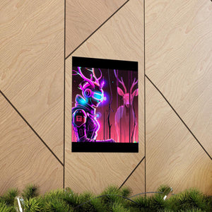 futuristic woman and deer Posters