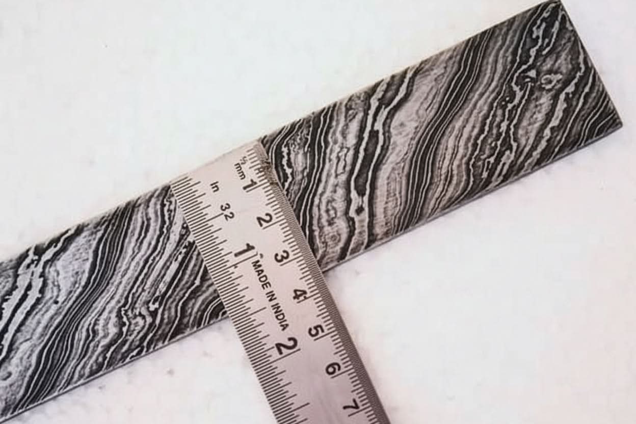 Damascus Steel Billet Bar 10" Pattern Welded Blank for Knife Making by JW SteelCrafts, Damascus knife detail photo 2