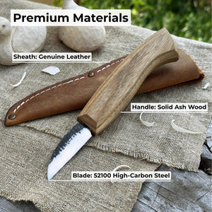 Detail Wood Carving Knife with Leather Sheath, Blade 5 cm (1.97 inches)