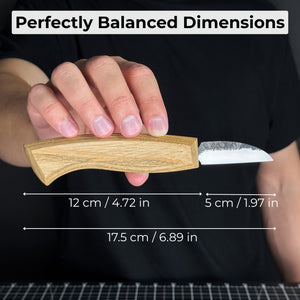 Detail Wood Carving Knife with Leather Sheath, Blade 5 cm (1.97 inches)
