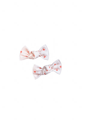 Ditsy Red Hearts Knot Bow by Boosh Baby image 1