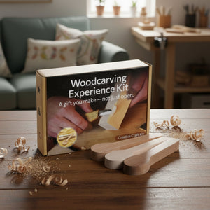 DIY 3-Piece Spoon Carving Kit for Beginners – Linden, Cherry & Oak Wood Blanks
