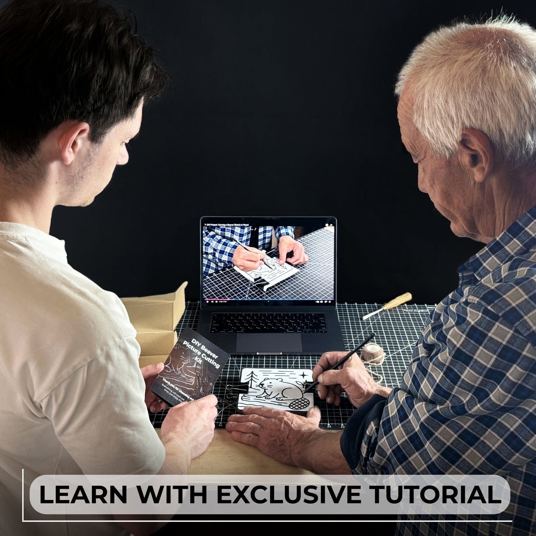 DIY Beaver Carving Kit – Wood Art Set with V-Chisel & Video Guide