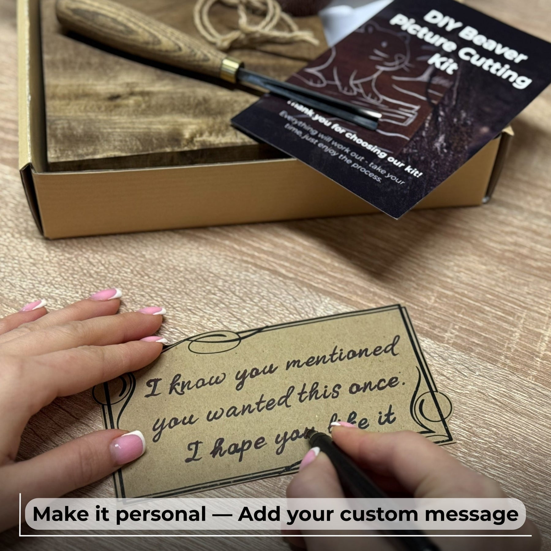 DIY Beaver Carving Kit – Wood Art Set with V-Chisel & Video Guide