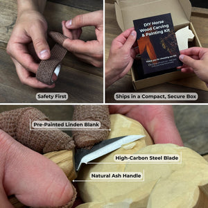 DIY Horse Wood Carving & Painting Kit