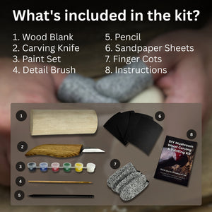 DIY Mushroom Wood Carving & Painting Kit