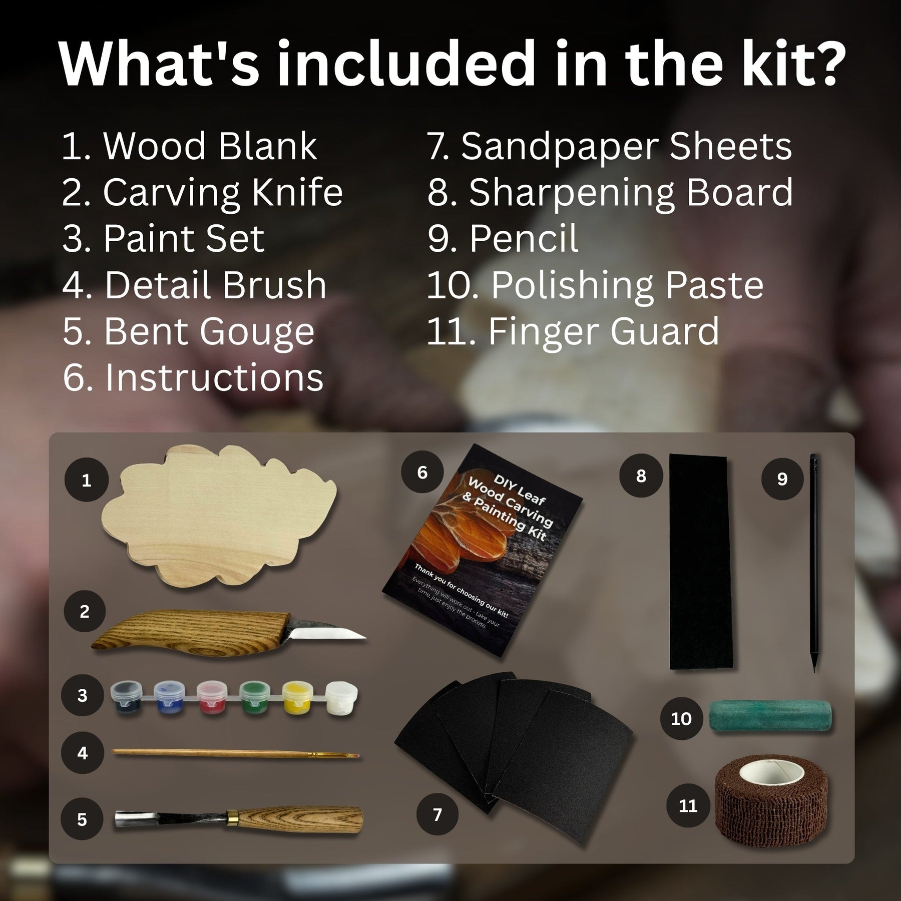 DIY Oak Leaf Carving and Painting Kit