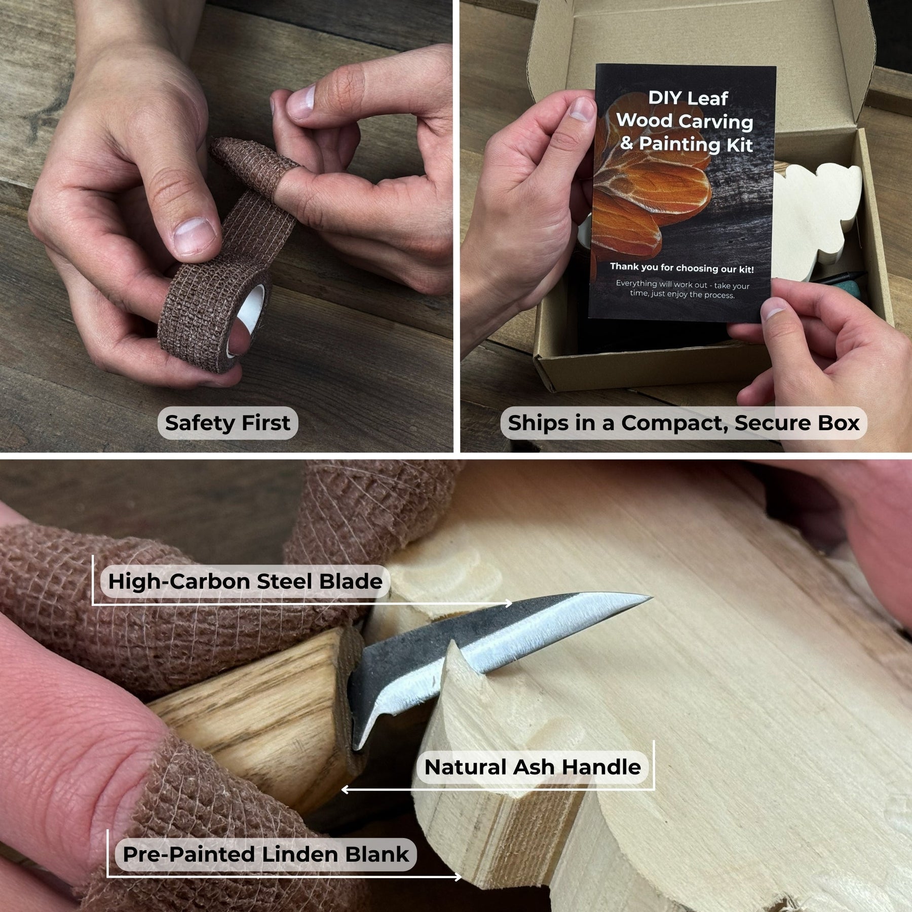 DIY Oak Leaf Carving and Painting Kit