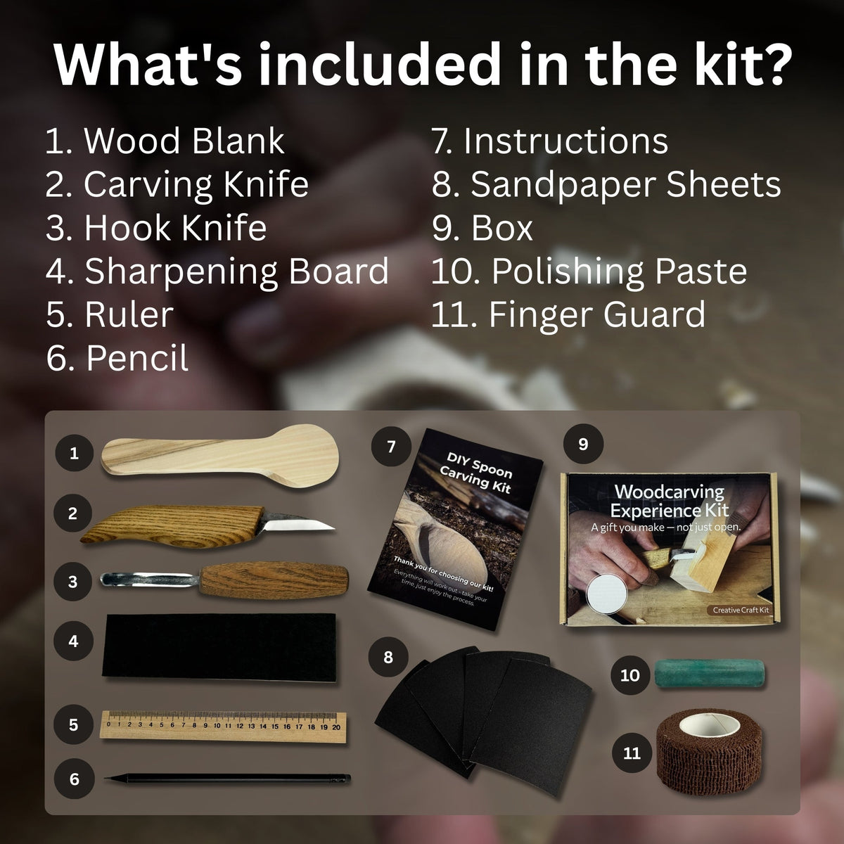 DIY Spoon Carving Kit for Beginners – Hook Knife & Whittling Tools by Sharky Forged Steel Tools – view 2
