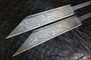DK-0030 Lot of 2 Custom Handmade Damascus Steel Seax knife Blank Blades/ Knife making