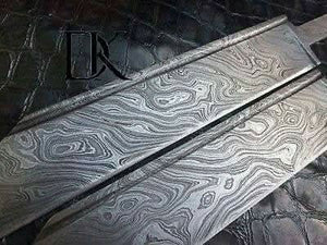 DK-0030 Lot of 2 Custom Handmade Damascus Steel Seax knife Blank Blades/ Knife making