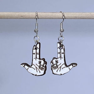 Double Finger Gun Earrings | Funny Gesture Jewelry