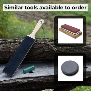 Double-Sided Leather Sharpening Strop with Polishing Paste
