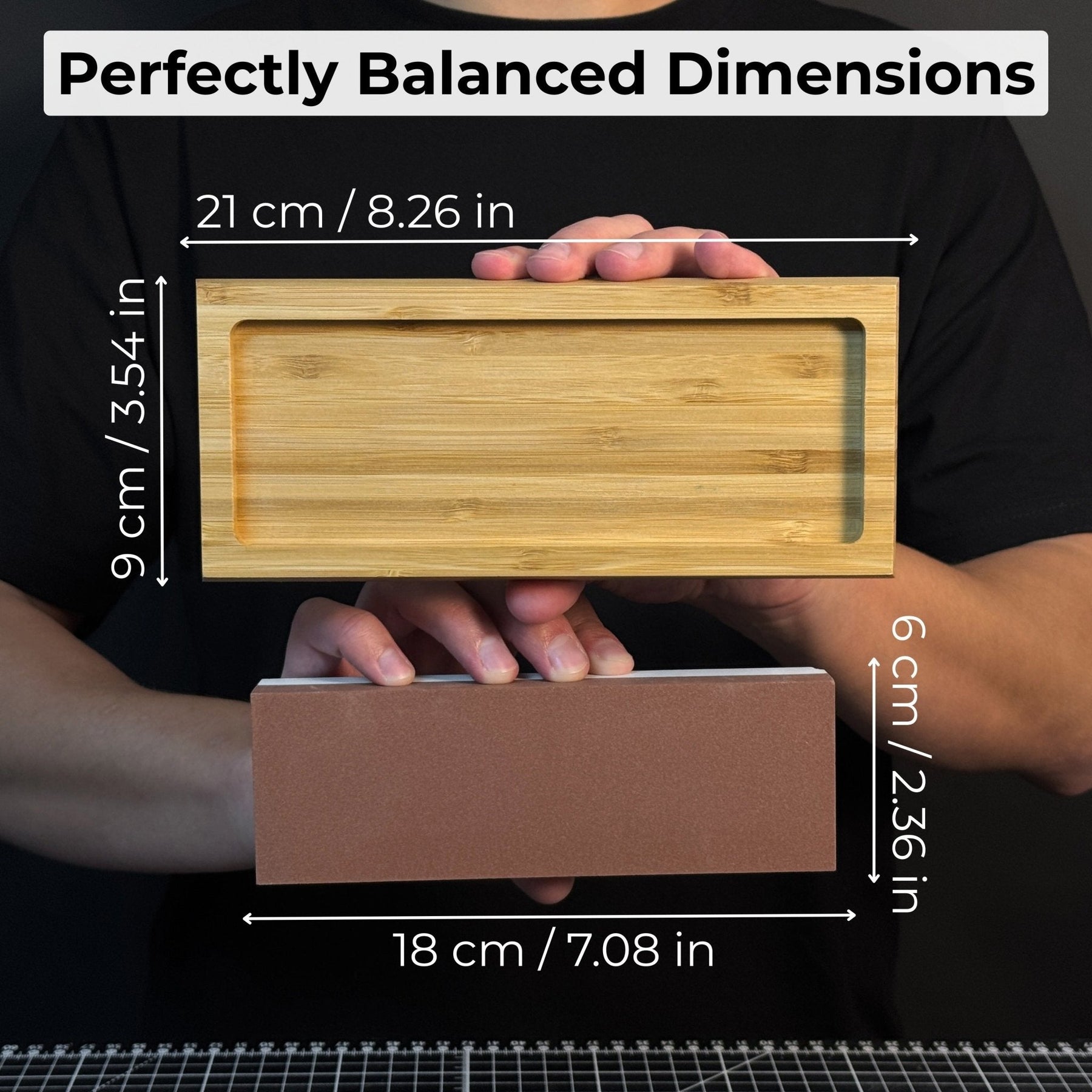 Double-Sided Sharpening Stone with Optional Wooden Stand – Grit #3000 / #8000