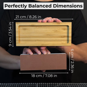 Double-Sided Sharpening Stone with Optional Wooden Stand – Grit #3000 / #8000